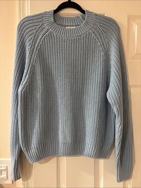 American Eagle Outfitters Light Blue Chunky Knit Sweater